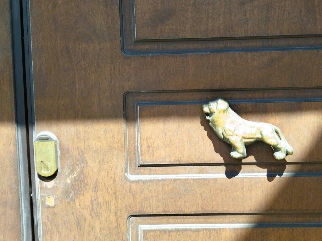 Leone - Maniglia della porta nel centro storico di Taranto